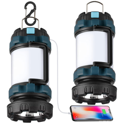 2 Pack Camping Lantern, Outdoor Led Camping Lantern, Rechargeable Flashlights with 1000LM, 6 Modes, 4000mAh Power Bank, IPX5 Waterproof Portable Emergency Camping Light for Hurricane Hiking
