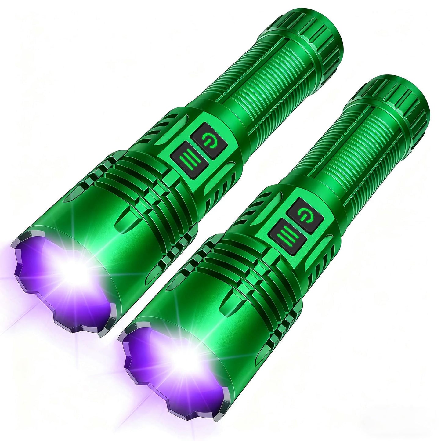 AdamStar UV&High Lumens Flashlight Rechargeable, 2-in-1 Powerful Blacklight LED Flashlight Tactical 6 Modes Super Bright Waterproof Zoomable Detector for Pet Urine Curing Resin Camping