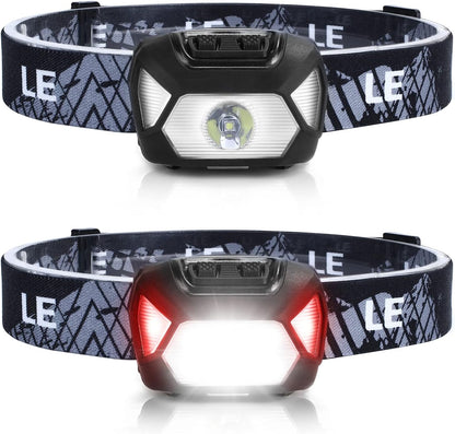 Lepro HeadLamp, 2 Pack Super Bright LED Head lamp with 6 Lighting Modes, Waterproof, Battery Powered LED Lightweight Headlight for Cycling Running Camping for Kids Adults