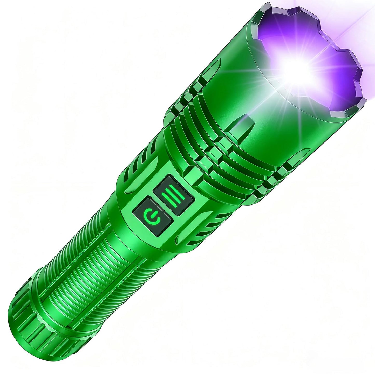 AdamStar UV&High Lumens Flashlight Rechargeable, 2-in-1 Powerful Blacklight LED Flashlight Tactical 6 Modes Super Bright Waterproof Zoomable Detector for Pet Urine Curing Resin Camping